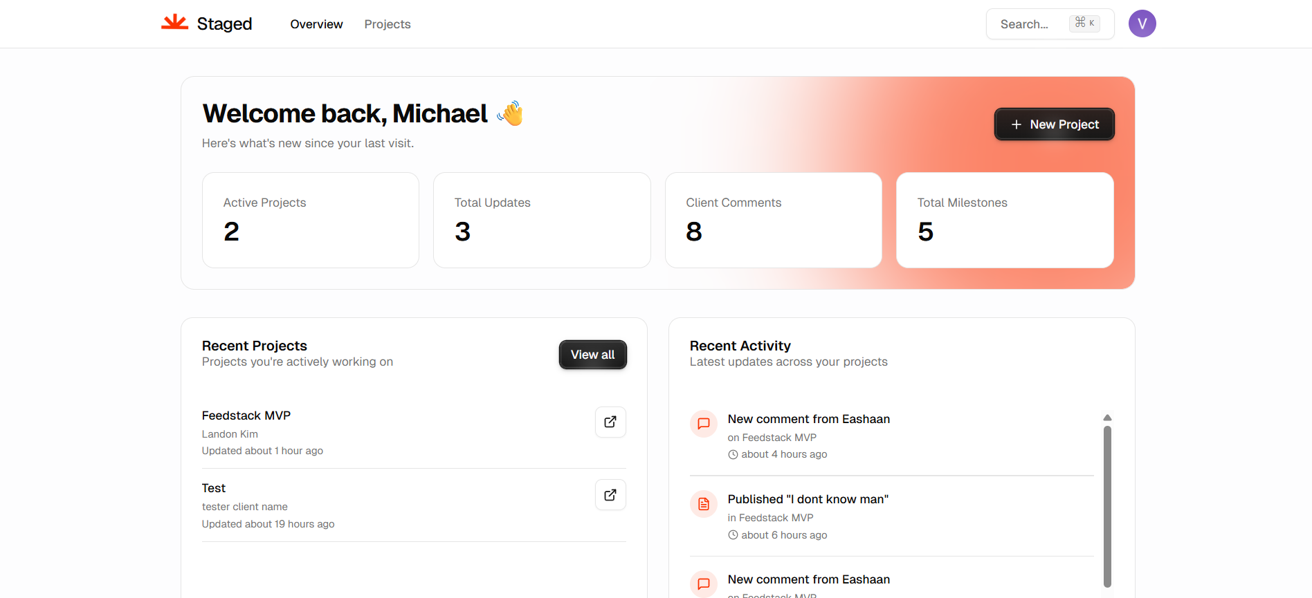 Staged Demo Portal Preview